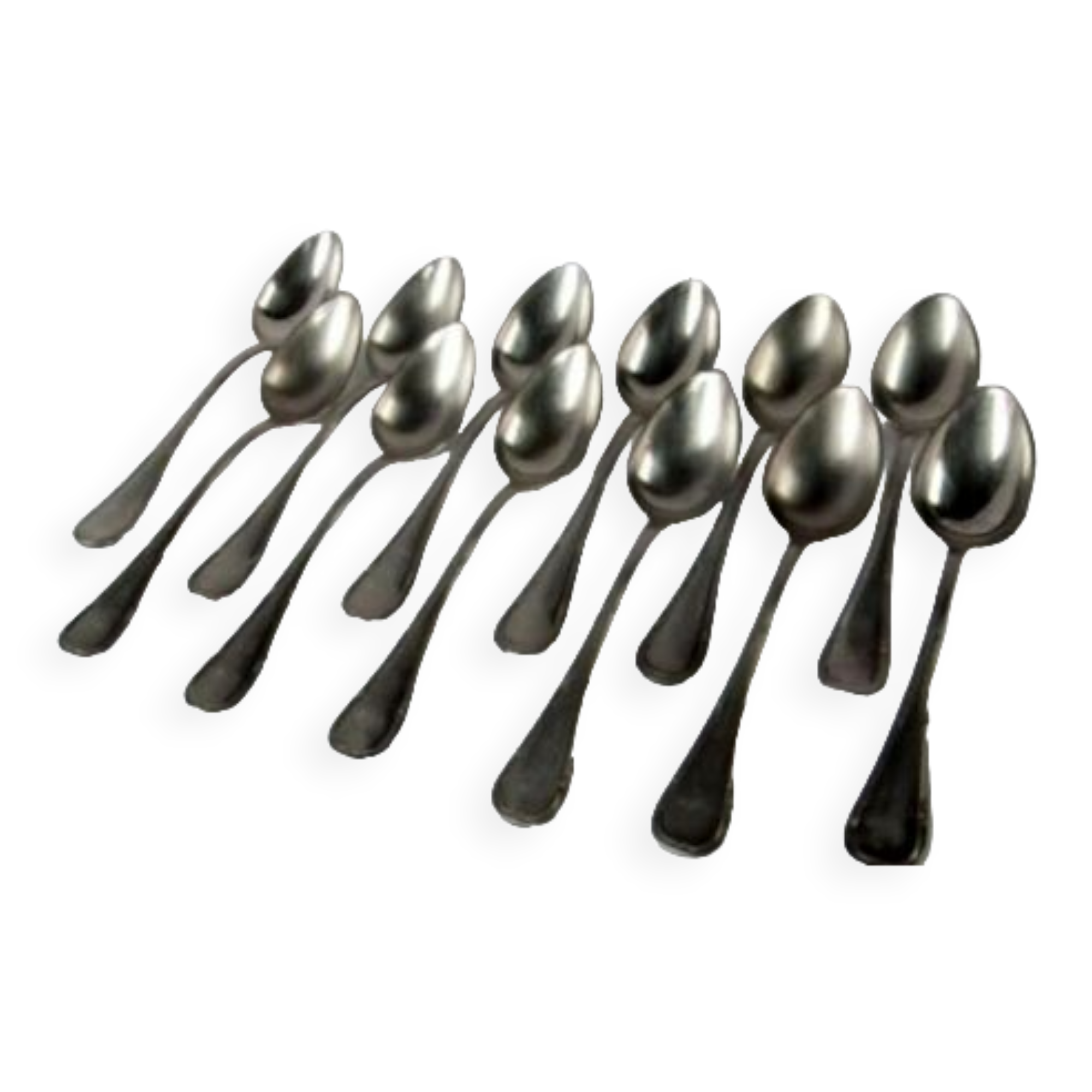 Cuillères modèle ruban Louis XVI métal argent poinçons service couvert de table