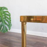Table basse vintage en laiton fabriquée en France, 1950s