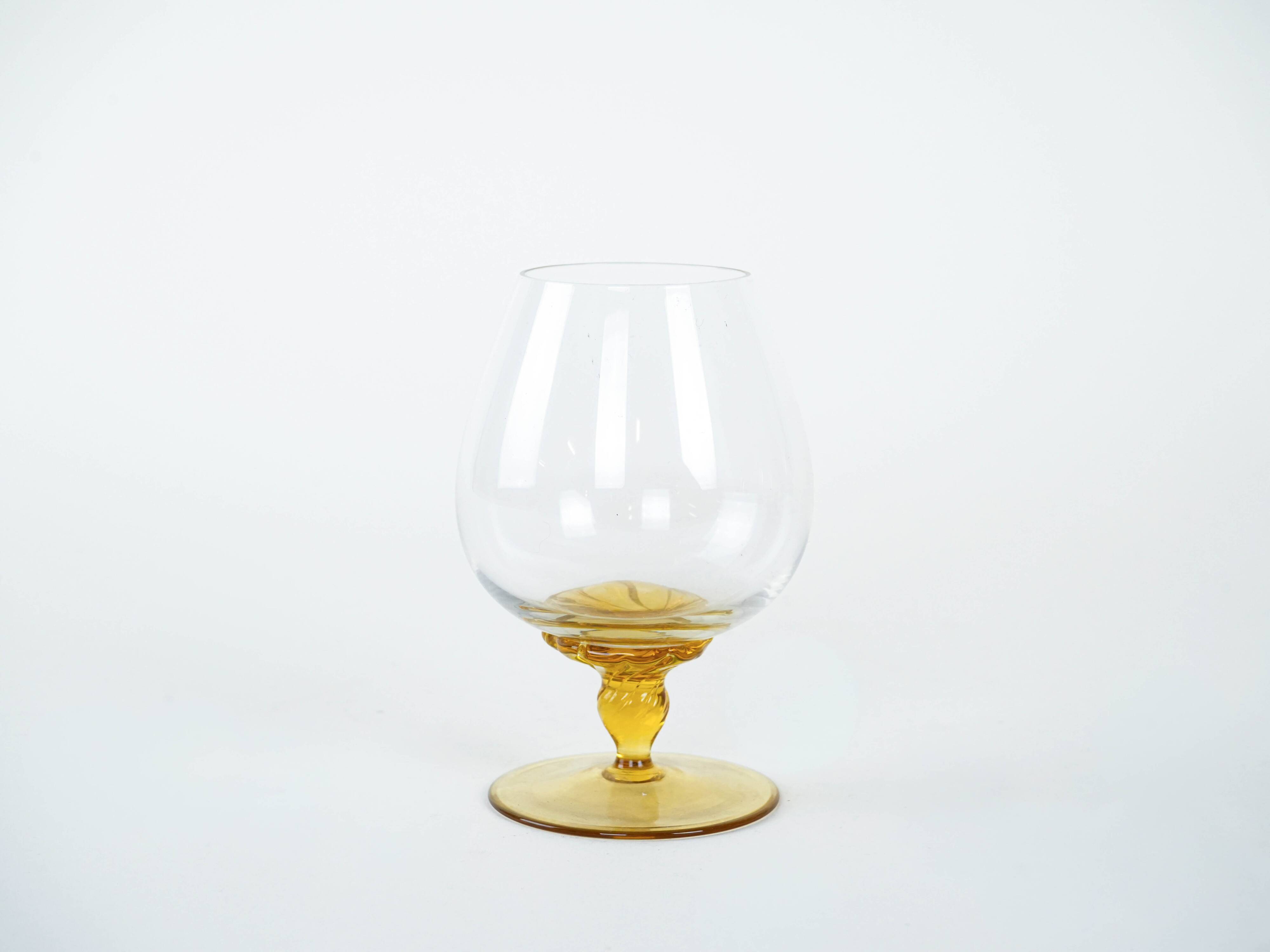 Set of cognac glasses, Italian design, 1970s, production: Italy