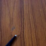 Scandinavian teak table vintage beveled 110 cm, 1960