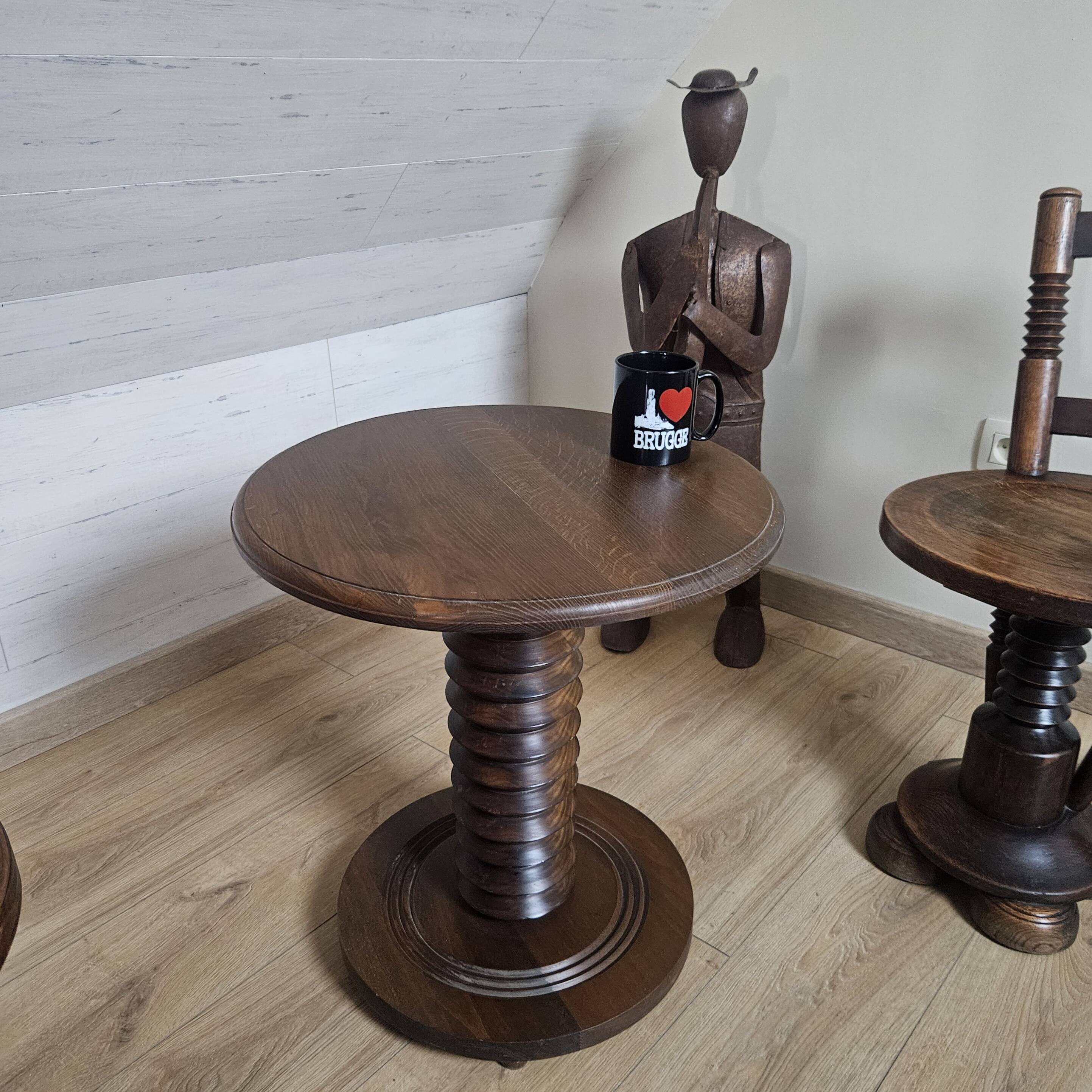 Side table, guéridon by Charles Dudouyt, 1940s-1950s.