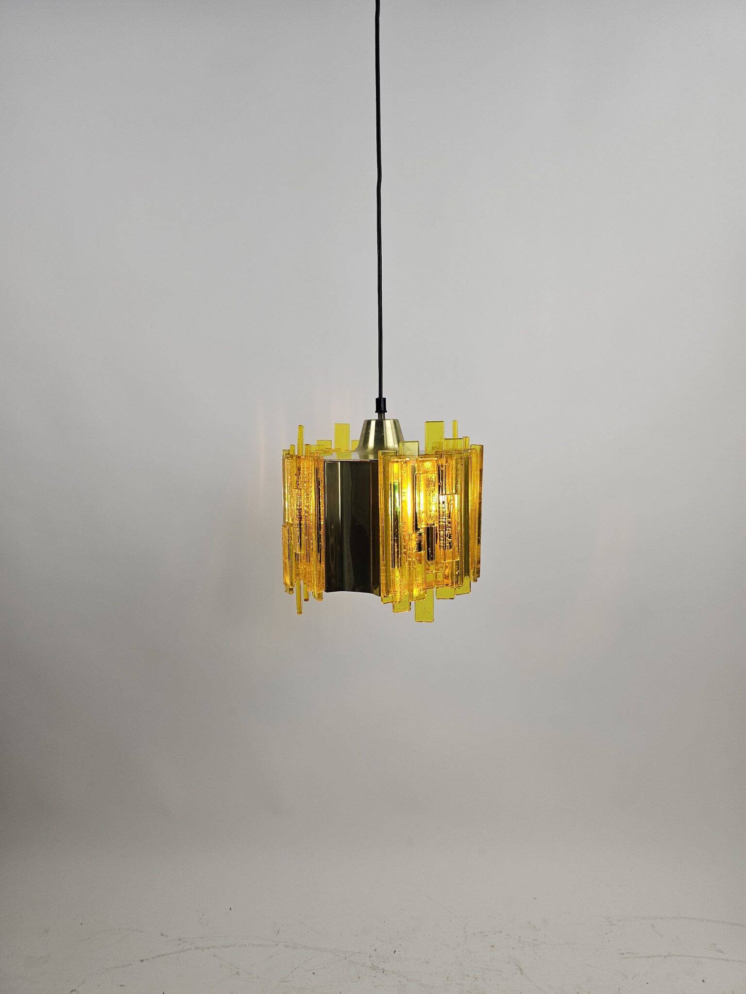Claus Bolby brass and plastic pendant lamp