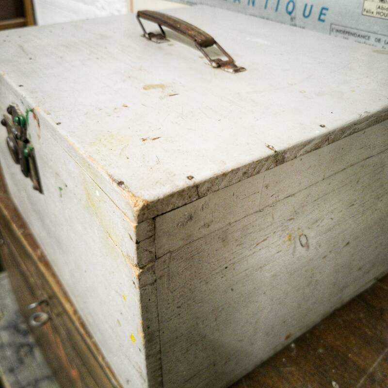 Gray wooden trunk