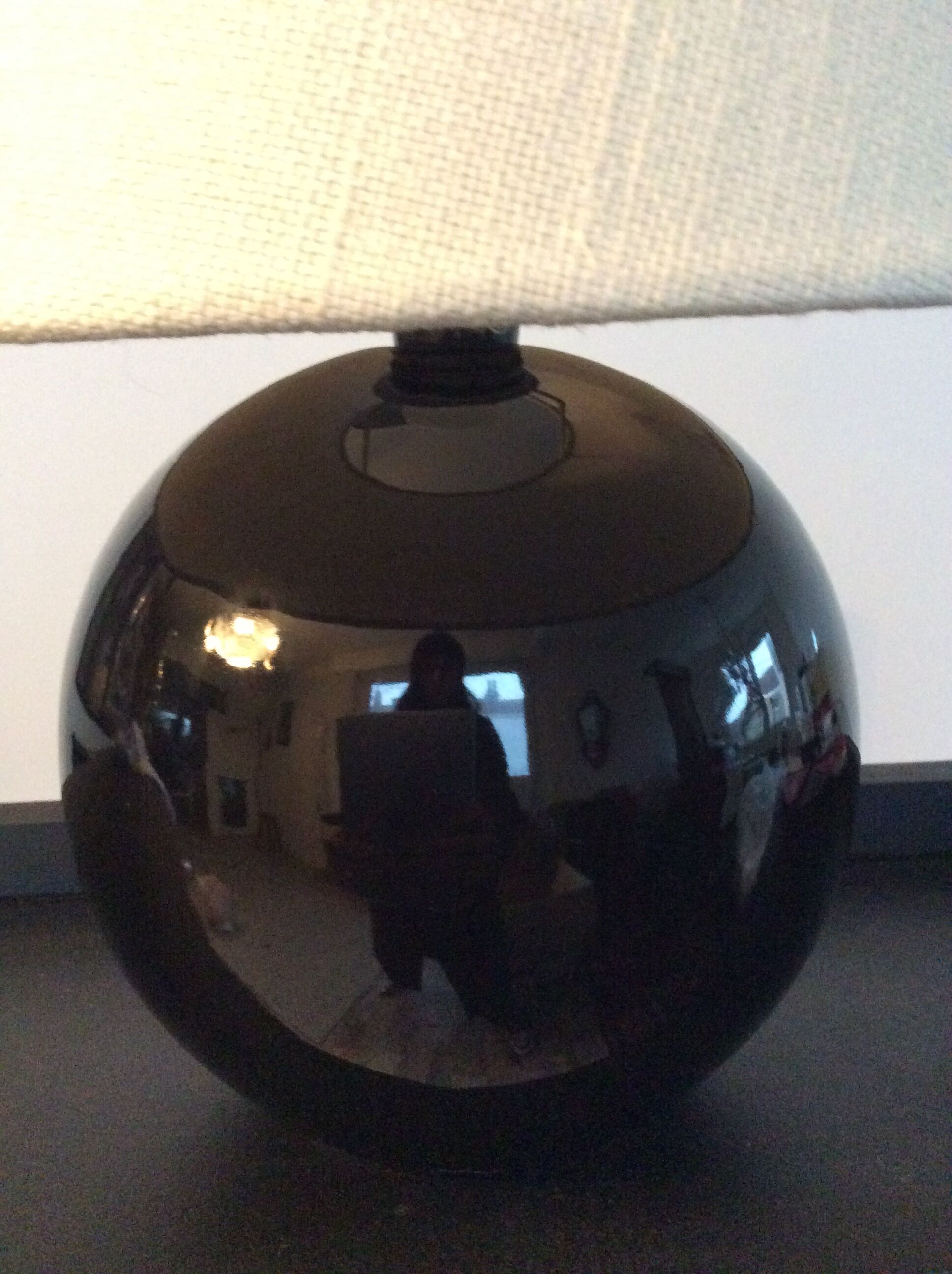Vintage lamp 70-80 black ceramic ball