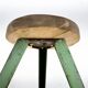 Vintage industrial steel & wood tripod stool, 1950's