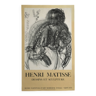 Original poster after henri matisse, musée national d'art moderne, 1975