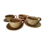 Set of 4 pyrite stoneware coffee cups