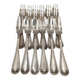 12 silver-plated cake forks, by Boulenger.
