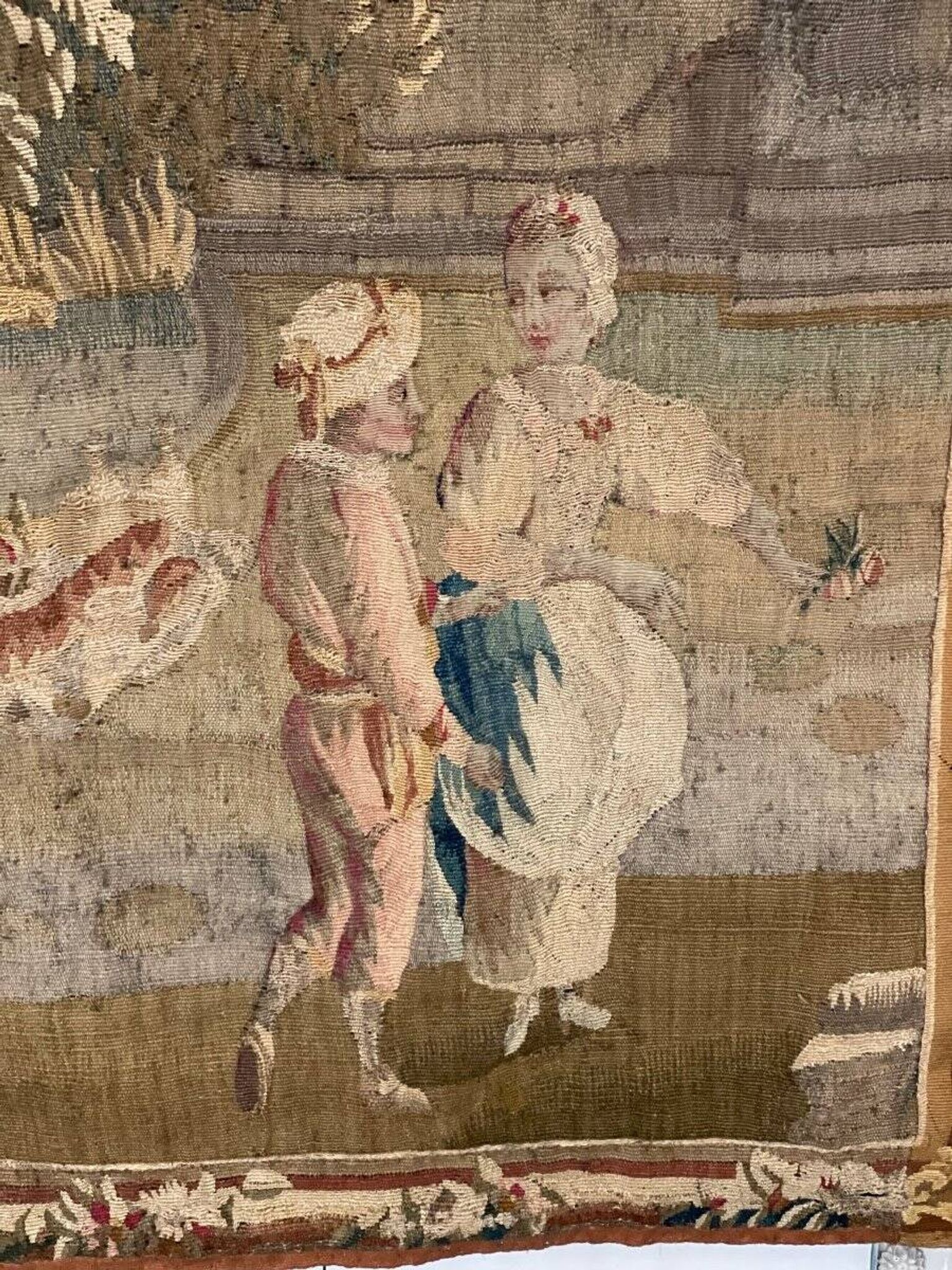 Wool and silk tapestry, door hanging, 18th century