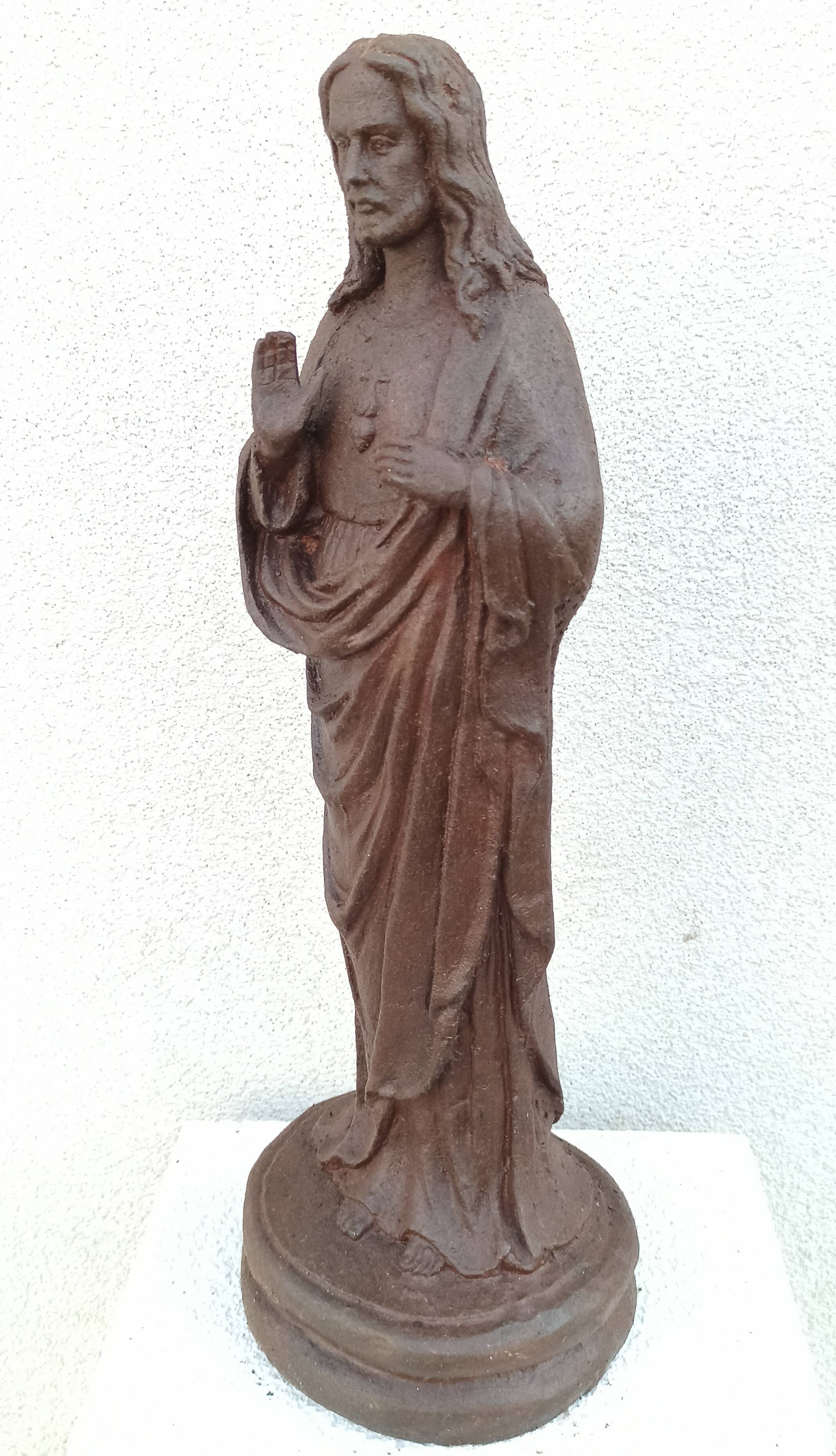 Cast iron Jesus statue