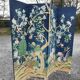 Wooden screen painted hand decorating birds