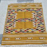 Handmade Berber kilim rug made of natural wool