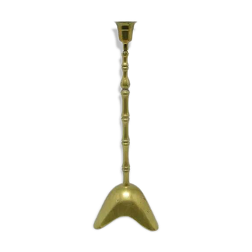 ABS Candleholder, mid-century modern, brass, Poland, 90s