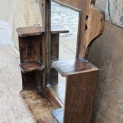 Ancien miroir - étagère Art déco en teck birman