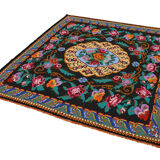 Handmade vintage moldov black kilim 205 cm x 213 cm