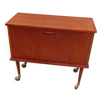 Scandinavian vintage teak TV bar cabinet