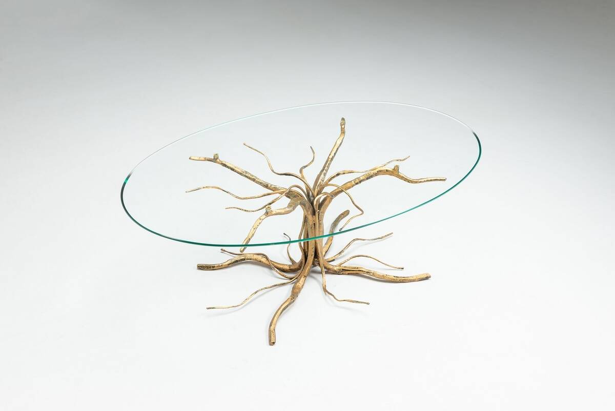 Salvino Marsura tree shaped brutalist coffee table Italy 1970