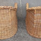 Pair of wicker and rattan armchairs.