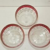 Lot of 3 vintage glass cups from the 50s