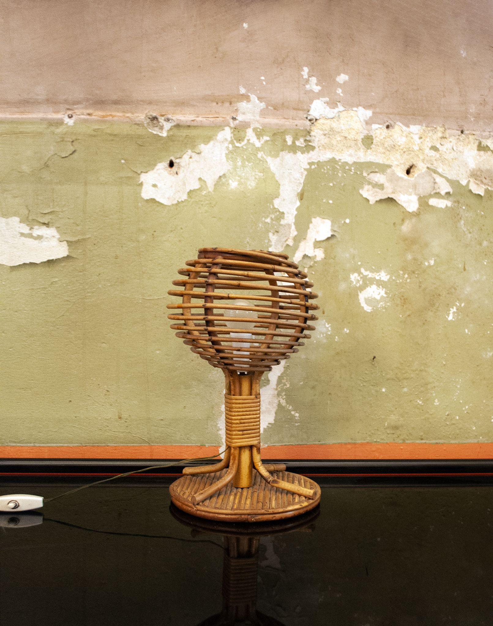 Table lamp in rattan Italia Anni '60