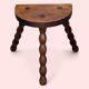 3 vintage turned wood stools