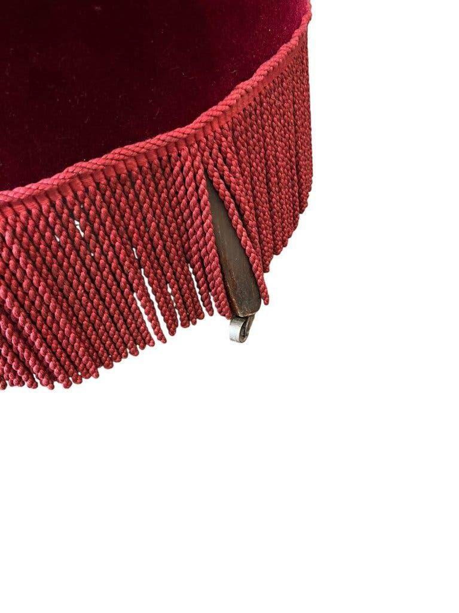 Vintage bordeaux mini armchair / children's chair with fringes
