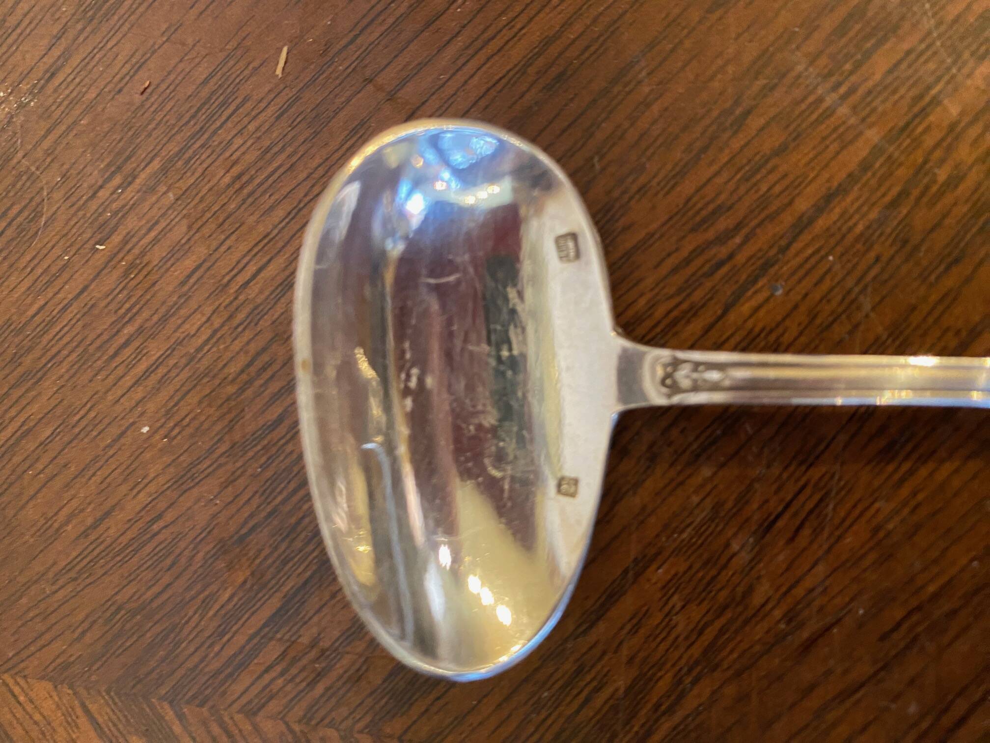 Porridge spoon silver plated goldwork felix freres floral decoration