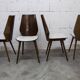 Lot de 6 chaises Baumann modèle 840 G2S finition acajou verni, 1963