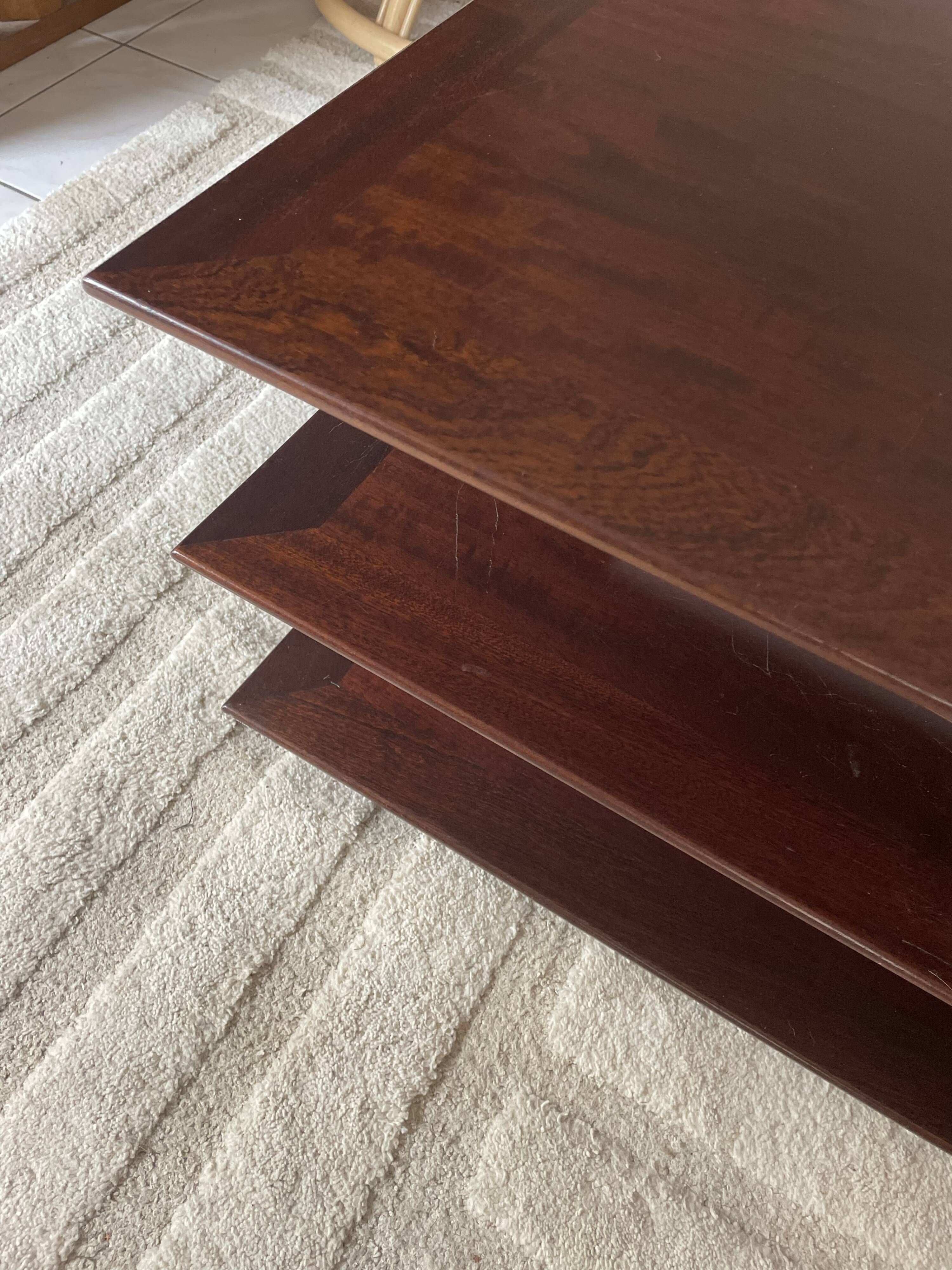 Dark wood coffee table David Lange