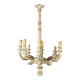 Antique chandelier in gilded and lacquered wood, Italy, 20th century.