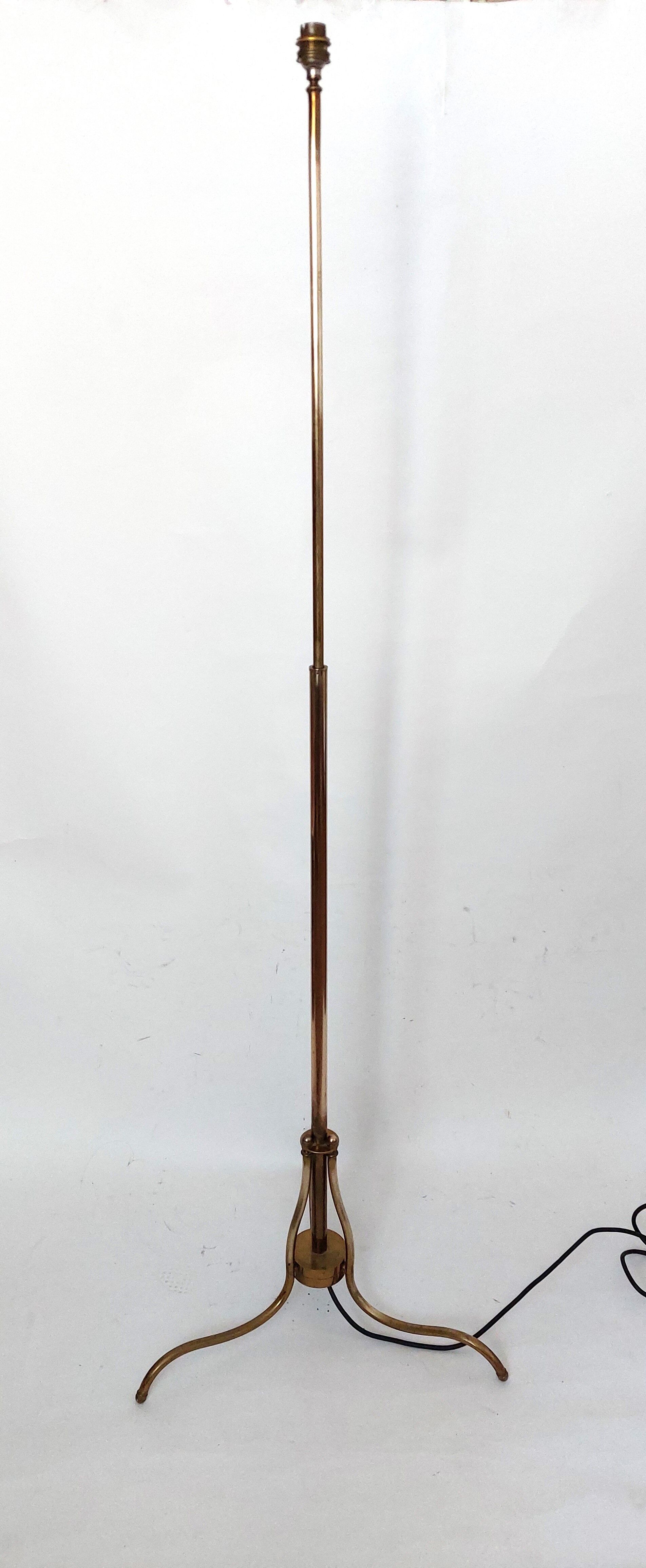 Floor lamp reading tripod gilded brass 1950/1960