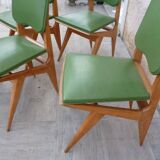 6 vintage Scandinavian chairs compass feet
