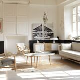 Floating velvet grey velvet chair chic Red Edition