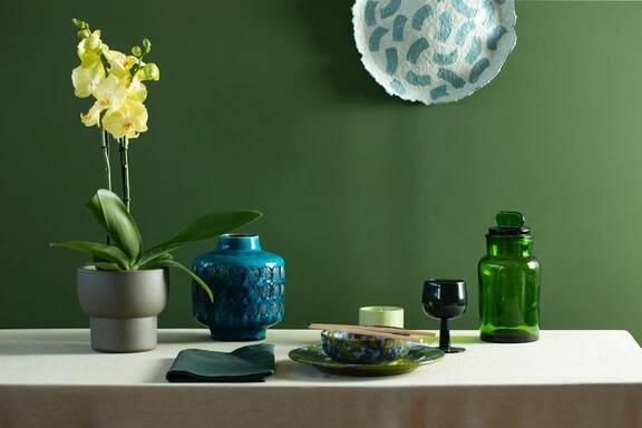 Turquoise ceramic vase, 1970