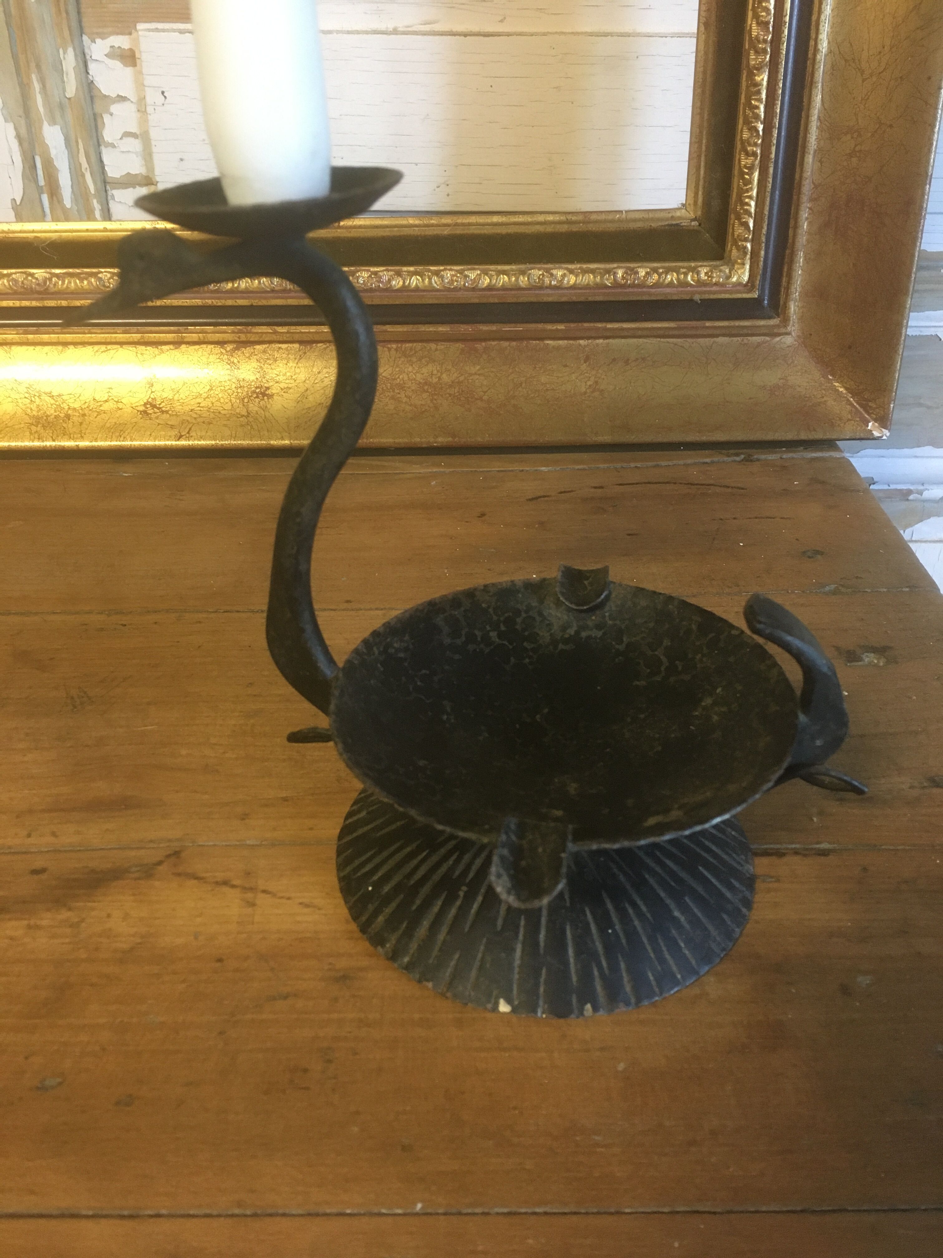 Cendrier en métal (et porte bougie)