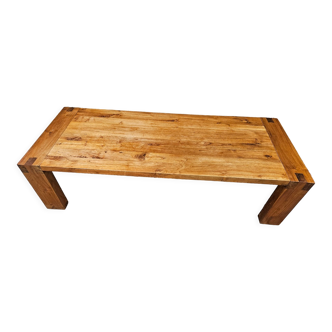 Table basse massif vintage bois tenon mortaise
