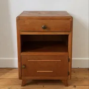 Pair of vintage 1950s oak bedside tables