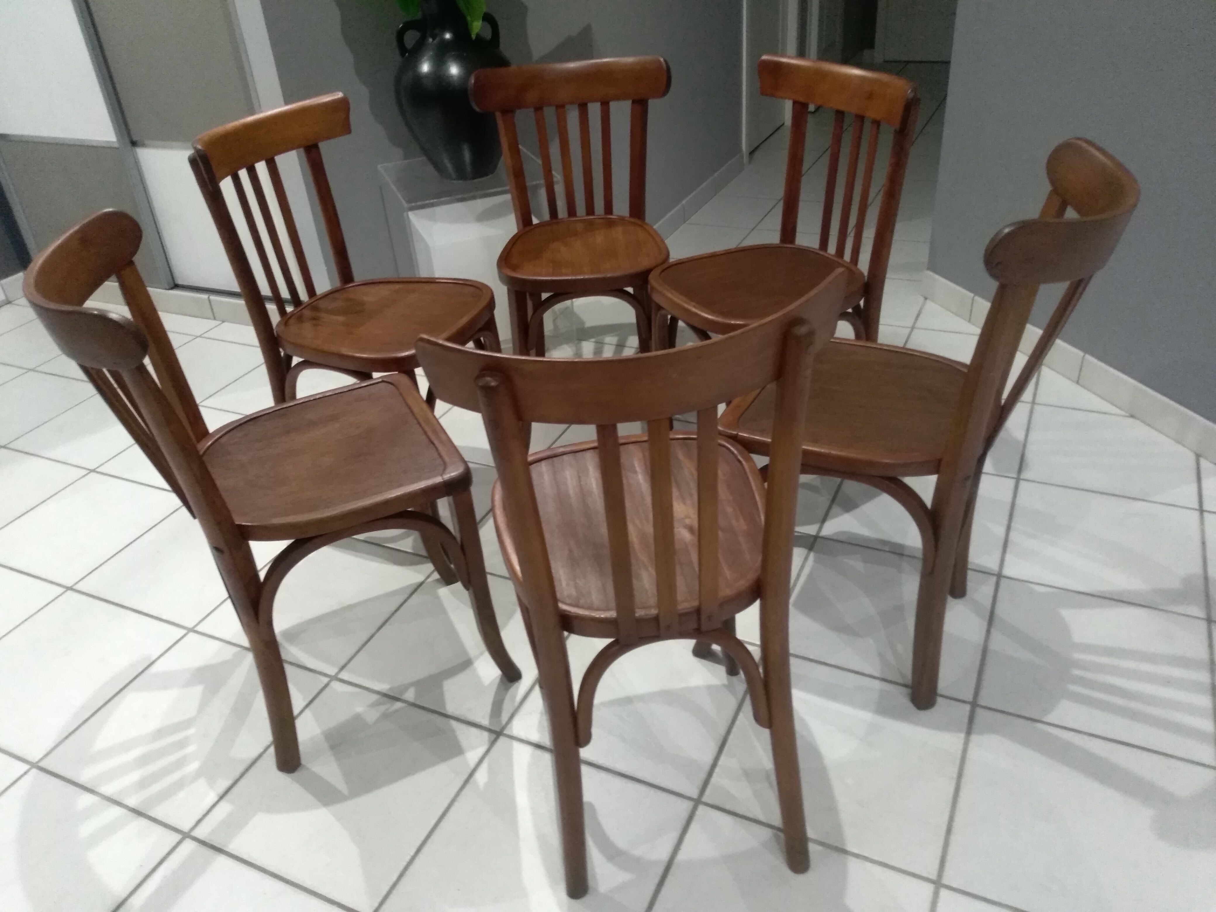 Suite of 6 chairs of Bistrot Luterma year 1950