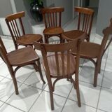 Suite of 6 chairs of Bistrot Luterma year 1950