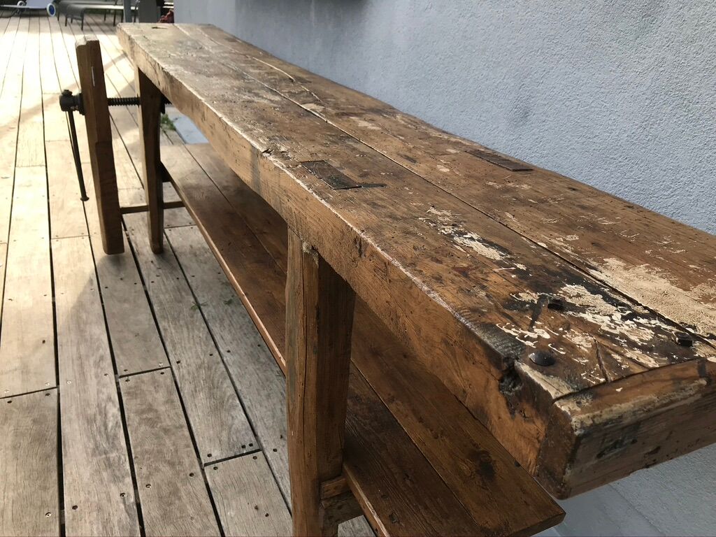 250cm oak carpenter's workbench, early XX