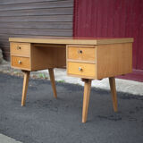 German 60s office in beech wood, compass feet