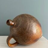 Large 19th century oil bottle in glazed earthenware