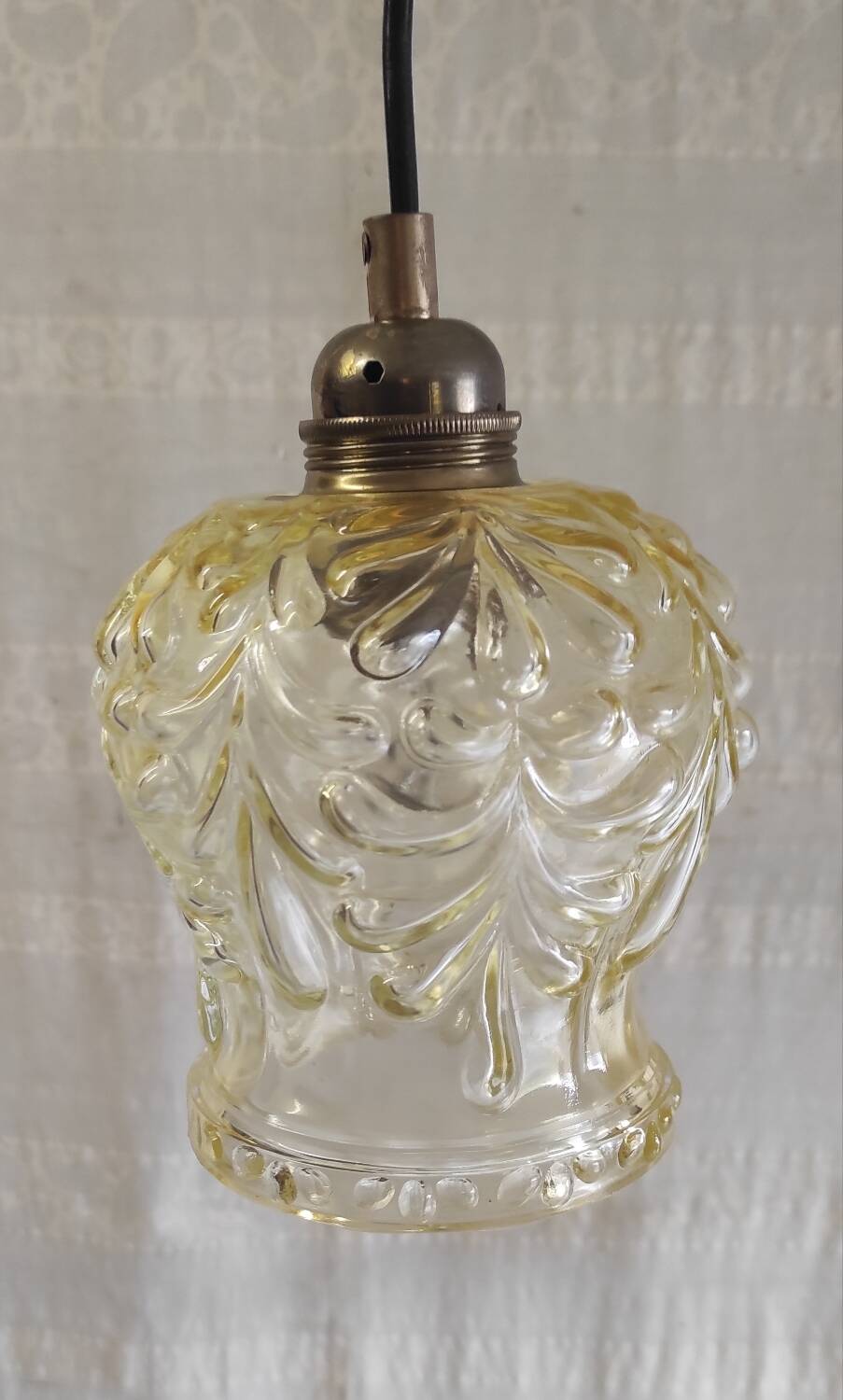 Old portable lamp with a smoked glass globe - mid 20th century.