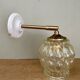 Vintage amber glass globe wall light