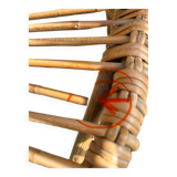 Vintage 1970s rattan armchair pair