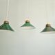 Art Deco pendant light in conical green opaline, 1920s-30s