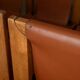 Wood Leather Dining Chairs Luigi Gorgoni Roche Bobois, 1970s, Set of 7