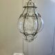 Vintage blown glass and metal lantern suspension