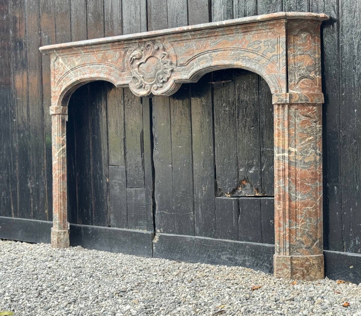 Regency fireplace in Rance marble, 18th century