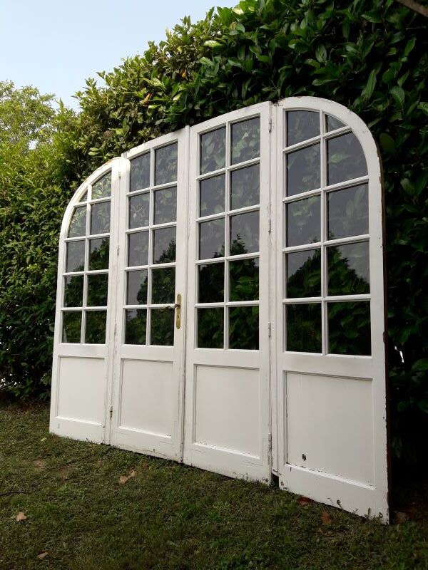 Oak arched bay window door H219xW267,5 small tiles
